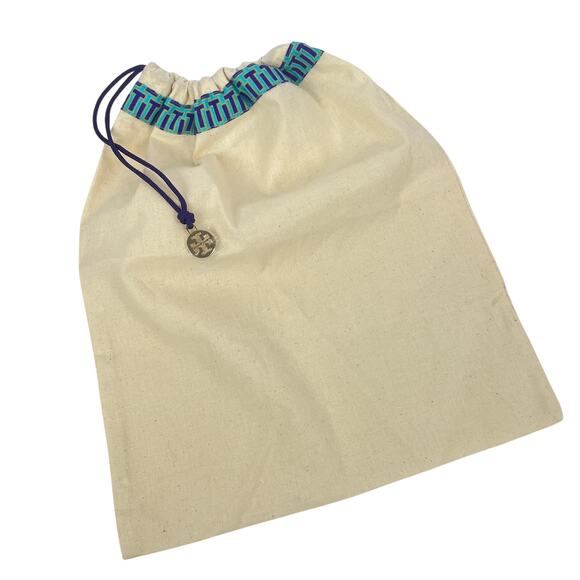 Tory Burch Cream Canvas Drawstring Pouch - Picture 5 of 8